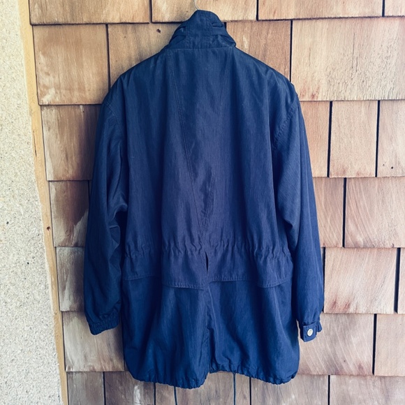 APROPOS Vintage 90s XL Navy Lining Full Zip Snap Windbreaker Parka Coat - Picture 11 of 16